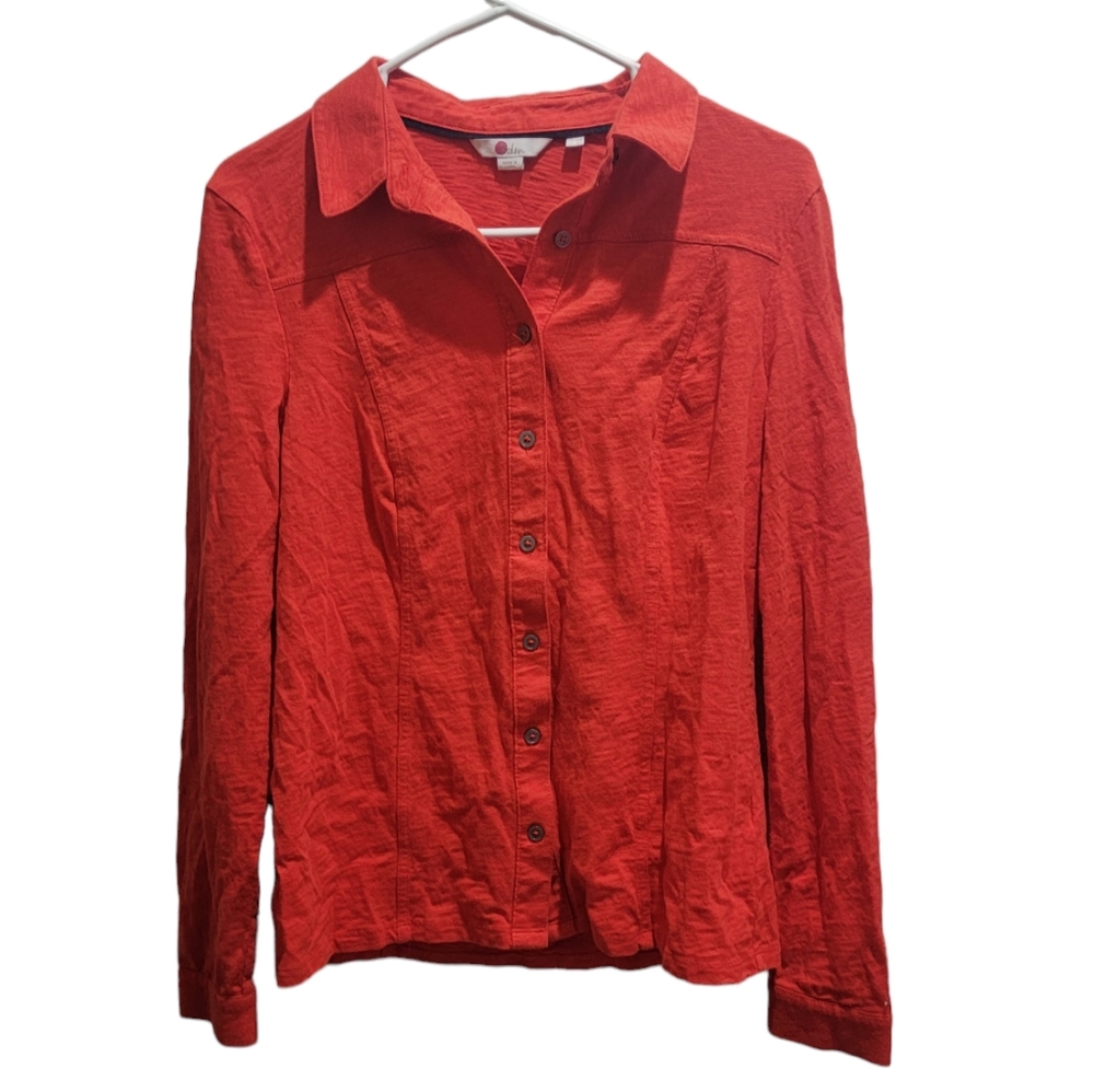 Boden womens size 8 orange/red long sleeve collared shirt